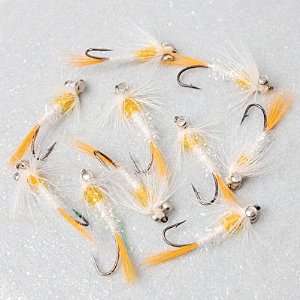 10PCS Insect Mosquito Fly Fishing Flies Fishhook Dry Pattern #2  White 