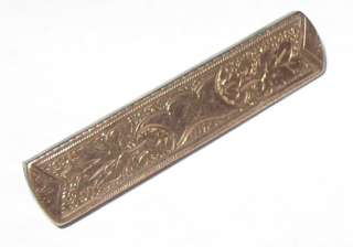 Antique hand engraved rolled gold Victorian tie pin bar tack  