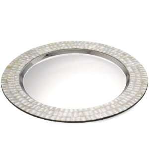  Williams Sonoma Home Mother of Pearl Round Tray, Ivory 