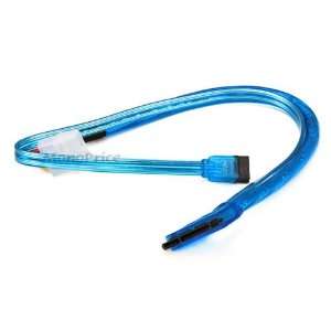  18 inch SATA Data and Power Combo Cable   UV BLUE 