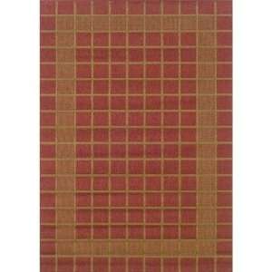  Lanai Red / Beige Contemporary Rug Size 63 x 92 