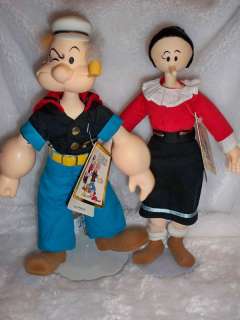 WITH TAGS POPEYE AND OLIVE OYL DOLLS USED FOR DECORATIO  