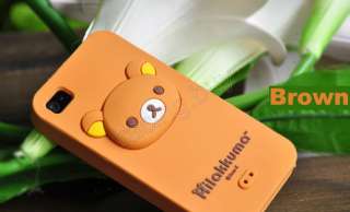 Brown Rilakkuma Bear 3D Silicone Gel Soft Case Skin Cover For iPhone 4 