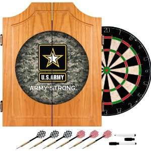  U.S. Army Digital Camo Wood Dart Cabinet Set   Game Room 