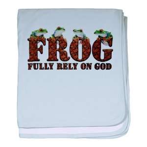  Baby Blanket Sky Blue FROG Fully Rely On God Everything 