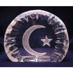  Glass table art Islam sculpture intaglio engraved