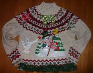 MENS Womens Ugly CHRISTMAS Sweater Contest Size Sm Med Large Moose 
