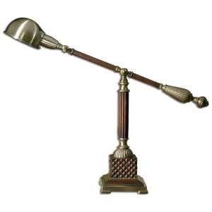  Uttermost 25 Inch Dalton Lamp In Wood Tone w/ Aged Bronze 