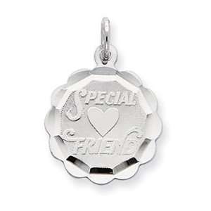  Sterling Silver Special Friend Disc Charm QC2330 Jewelry