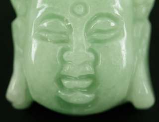   Head Sculpture Green Pendant Natural Untreated A Jadeite Jade  