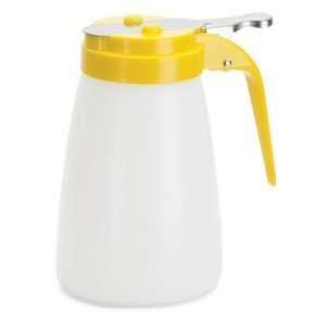  Tablecraft MW10Y 10 oz. Plastic Syrup Dispenser with Yellow ABS 