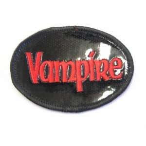  Vampire vinyl name tag goth iron on patch 