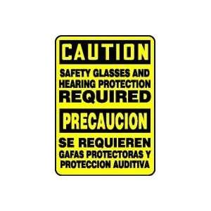 CAUTION SAFETY GLASSES AND HEARING PROTECTION REQUIRED (BILINGUAL) 14 