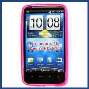   HTC Inspire 4G Crystal Hot Pink Skin Case Cell Phones & Accessories