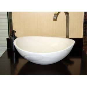  Bordeske Cream Marble Stone Bathroom Vessel Sink