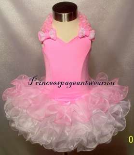 Candy pink and White National Pageant Dress Shell  