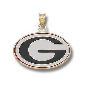  Georgia Bulldogs Enamel G 5/8 Pendant   14KT Gold 