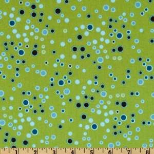  44 Wide Zen Garden Scattered Dots Green Fabric By The 