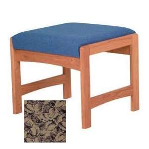   Bench   Medium Oak/Taupe Leaf Pattern Fabric Patio, Lawn & Garden