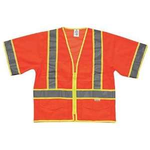   ML KISHIGO 1242/4X Safety Vest, Class 3, Lime, 4XL
