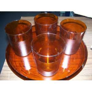  Serving Tray/cake Plate with 4 12oz Tumbler Party Kitchen 