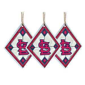 St Louis Cardinals   MLB Art Glass Decorative Ornament Set (3 Pieces 