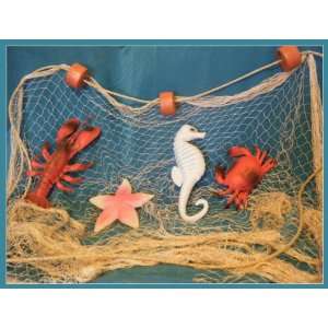  25 X 8 Ft TAN Fish NET with Floats, Lobster, Crab 