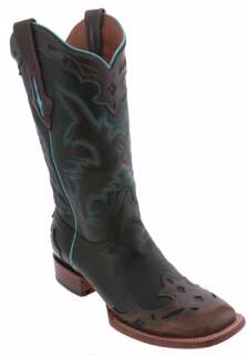   Ranch by Lucchese Black M8000 Calfskin Womens Cowboy Boots  