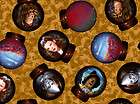Wicked Witches Castle Oz Crystal Balls on Brown Fabric Fat Quarter