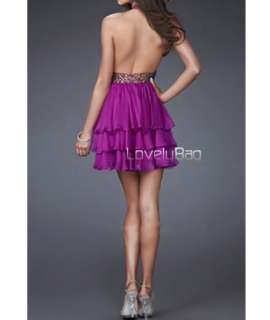 Purple Sexy Girl Party Club Flower Ball Cocktail Dress  