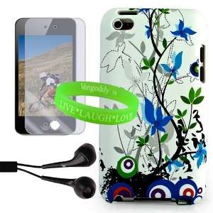  Flower Art Case Hard Cover for iTouch 4 Snap on Case for Apple iPod 