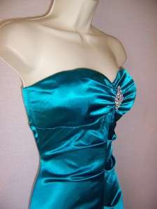 XSCAPE Long Stretch Satin Formal Evening Gown Dress 14  
