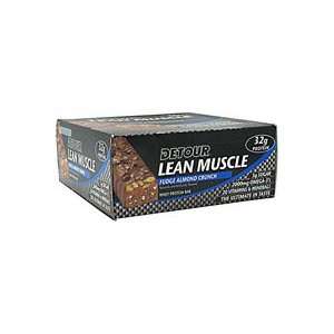   Detour Lean Muscle Whey Protein Bar Fudge Almond Crunch    12 Bars