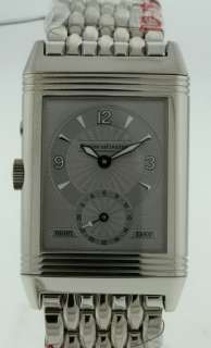 JAEGER LeCOULTRE REVERSO DUO MENS WHITE GOLD WATCH   