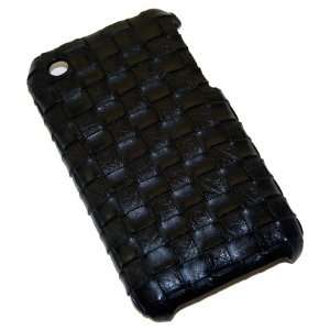    Black Woven Leather Back Cover for iPhone 3G / 3GS 