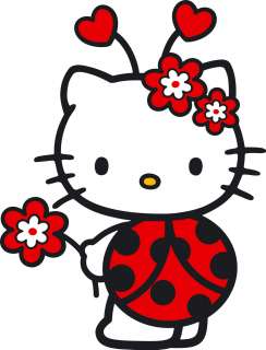 10 LARGE HELLO KITTY LADY BUG WALL STICKER BORDER CHARACTER CUT OUTS 
