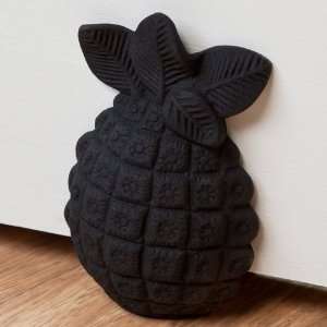   Iron Pineapple Wedge Doorstop   Black Powder Coat