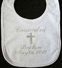baptism christening cross bib baby gift personalized name date returns 
