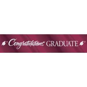  Congrats Grad Foil Banner Burgundy