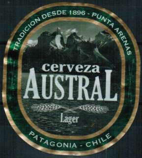 Chile Punta Arenas Austral Patagona Lager Label Beer  