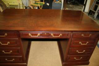Baker furniture french walnut burl wood executive office desk credenza 