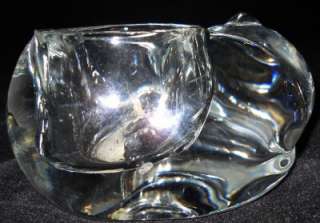 Pair of Vintage Art Glass Cat Candle Holders  