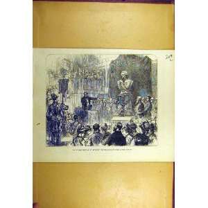  1877 Rubens Funeral Antwerp Bust Museum Old Print