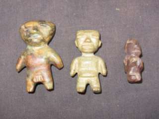 Authentic Pre Columbian Carved Stone Guerrero Mezcala Amulet Figures 