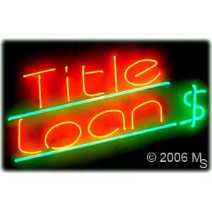 Neon Sign   Title Loan   Extra Large 20 Grocery & Gourmet Food