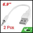 USB to 3.5mm Audio Male Jack Plug Adapter Cable 2 Pcs for MP4 