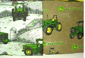 John Deere Fat Quarters Design #1 100% Cotton Lot Of 4  