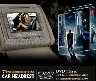 inch 7 UNIVERSAL LCD Headrest Car DVD Player Monitor Zipper 