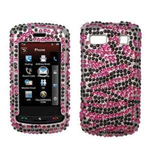 Premium Hand Crafted Ultra Guard Black and Pink Zebra Diamond Bling 