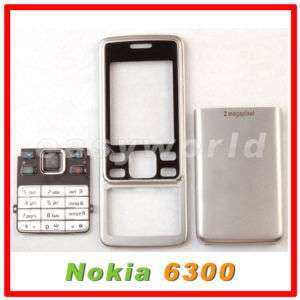 NEW Full Housing Cover Case Keypad For Nokia 6300 Silver US  
